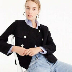 NWT J CREW $148 Cropped Jacket Boiled Wool Size L
